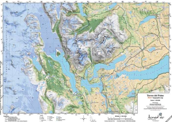  - Aoneker Mapa Torres del Paine 1:100.000