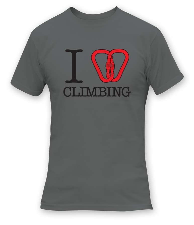 GRIS INVIERNO - Tatoo Camiseta I Love Climbing Hombre