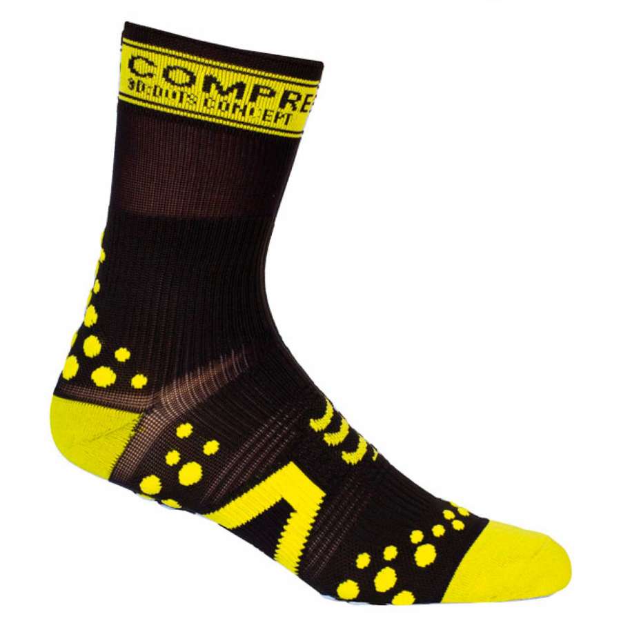 Black/Yellow - Compressport Pro-Racing Socks V2 - BIKE