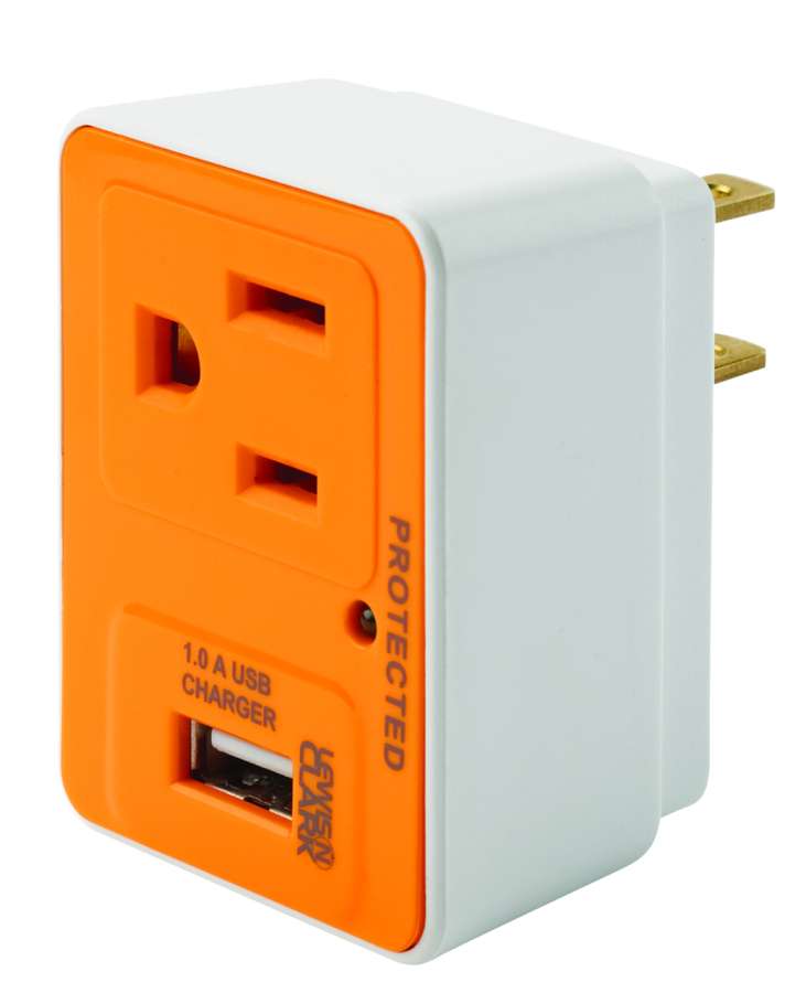  - Lewis'n Clark Compact Surge Protector USB Charger White