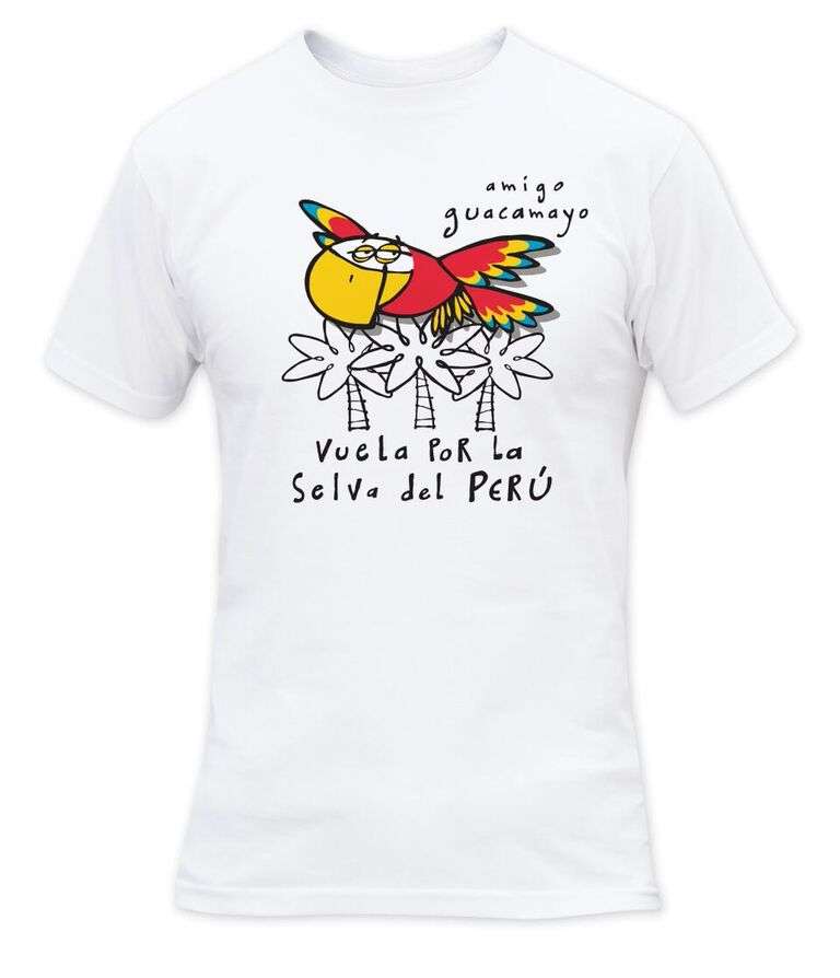 BLANCO - Tatoo Camiseta CR Hombre Guacamayo