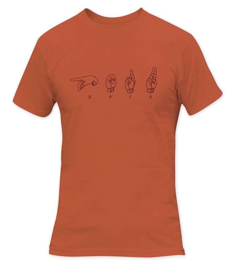 Naranja Quemado - Tatoo Camiseta CR Hombre Manos Perù