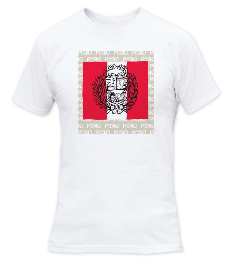 BLANCO - Tatoo Camiseta CR Hombre Perú Bandera