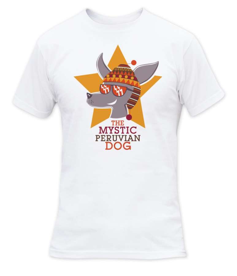 BLANCO - Tatoo Camiseta CR Hombre Perro Peruano