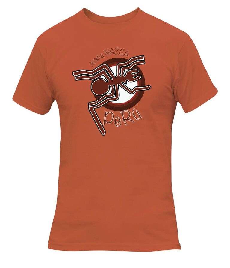 Naranja Quemado - Tatoo Camiseta CR Hombre Spider Nazca