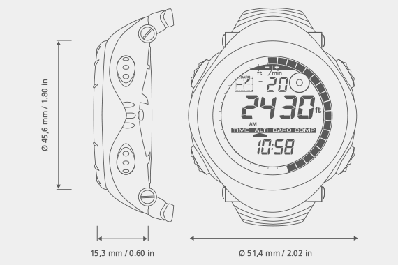 Dimensiones - Suunto Vector HR