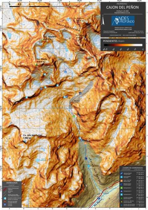 . - Andesprofundo Mapa Cajon Del Peñon