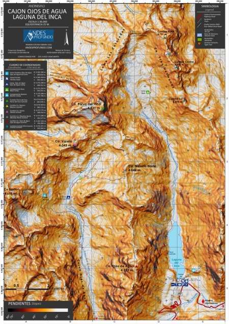 Mapa - Andesprofundo Mapa Ojos De Agua Laguna Del Inca