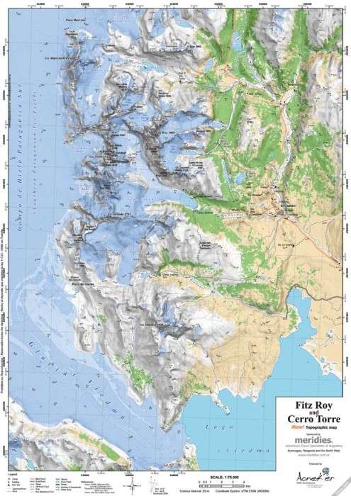  - Aoneker Mapa Topográfico Fitz Roy & Cerro Torre