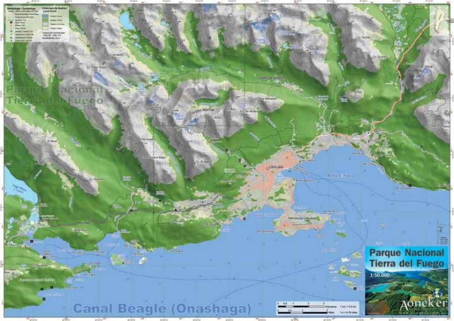  - Aoneker Mapa Topográfico Tierra de Fuego