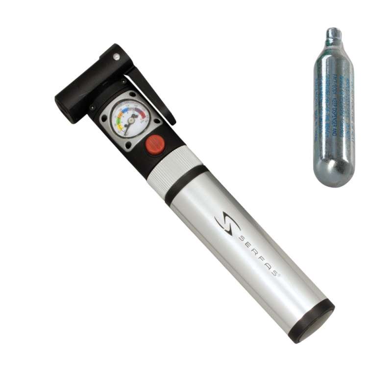 Silver - Serfas Air Pod Co2/Pump Combo W/Cage