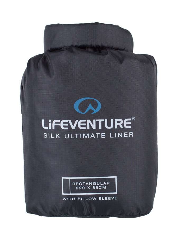grey - Lifeventure Silk Sleeping Bag Liner, Rectangular