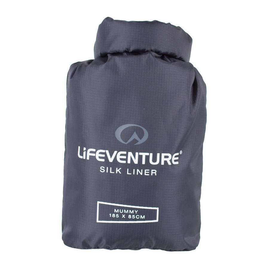 grey - Lifeventure Silk Sleeping Bag Liner, Mummy
