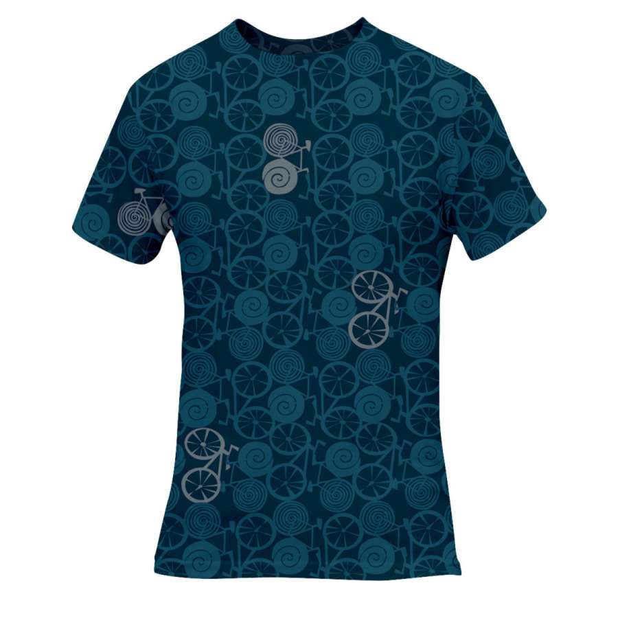 Azul - Tatoo Camiseta Hombre Patrón Bici