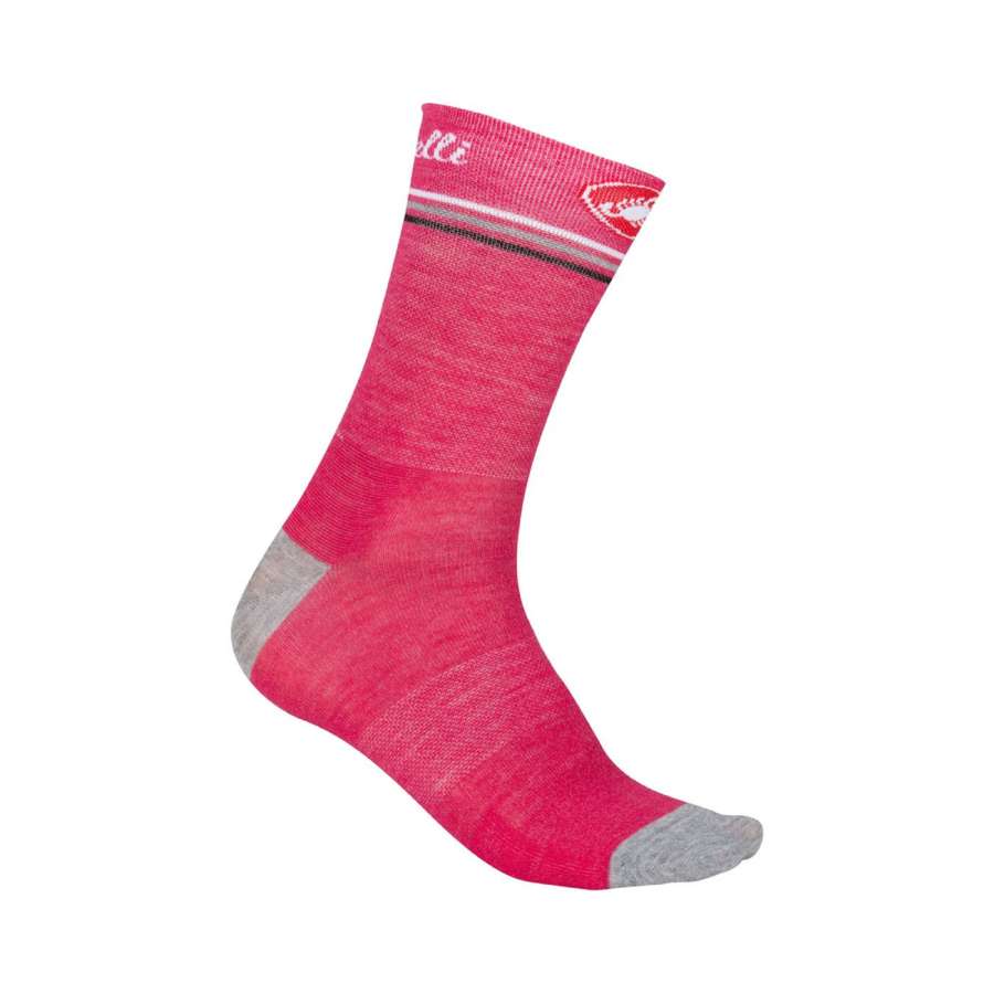 Raspberry/Grey - Castelli Atelier 13 Sock
