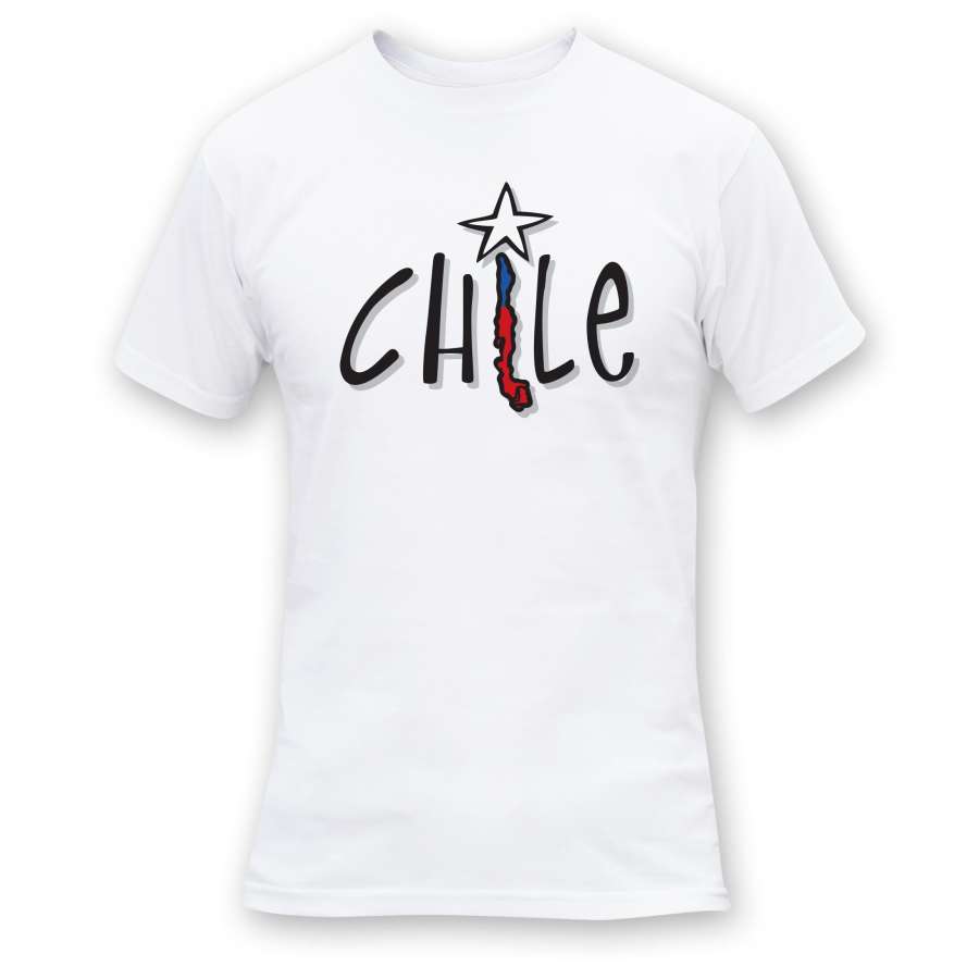 Blanco Chile Mapa - Tatoo Polera Chile Mapa