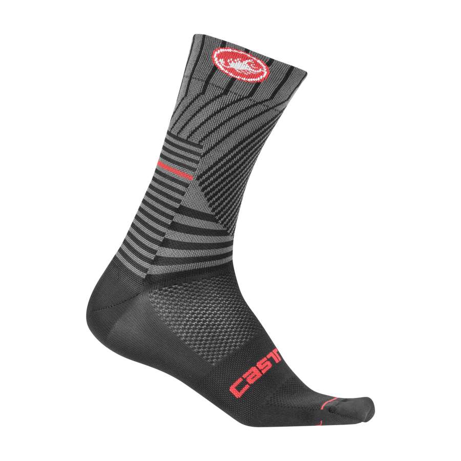 BLACK/red - Castelli Pro Mesh 15 Sock