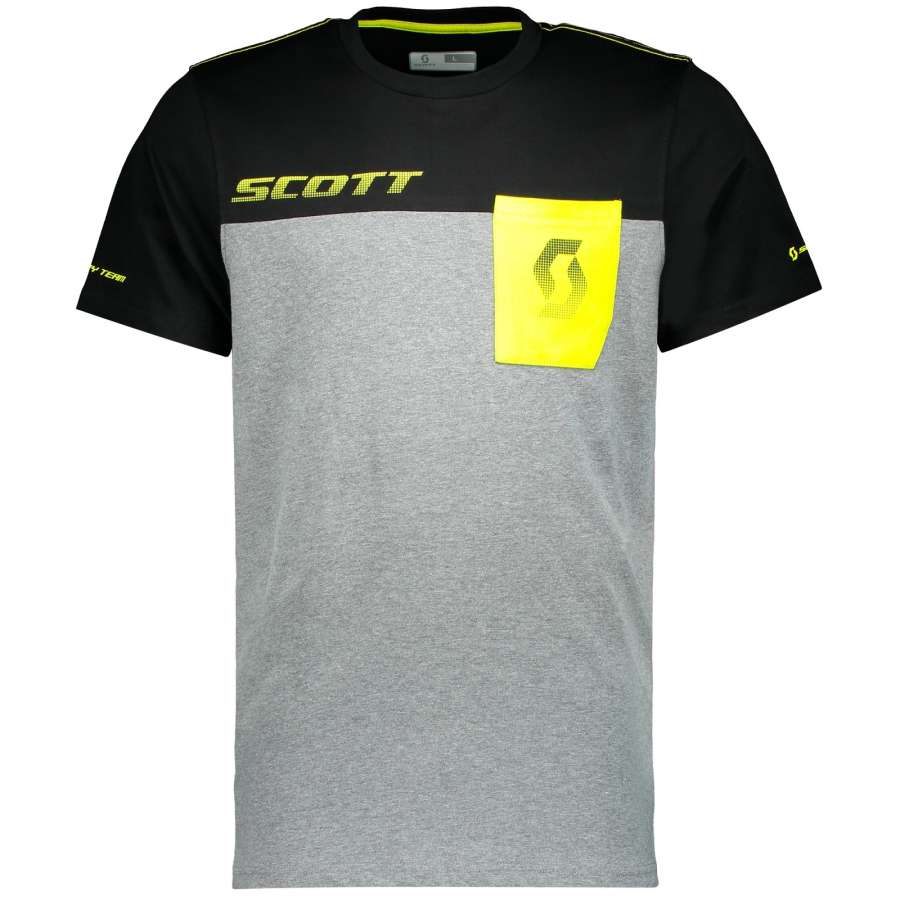 Dark Grey Melange/Black - Scott SCO T-Shirt CO Factory Team s/sl