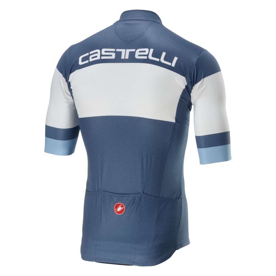 Light/Steel Blue Back - Castelli Ruota Jersey FZ