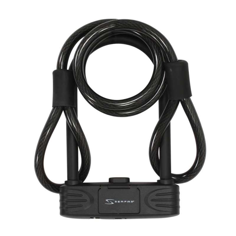 Black - Serfas Combo U-Lock With Cable