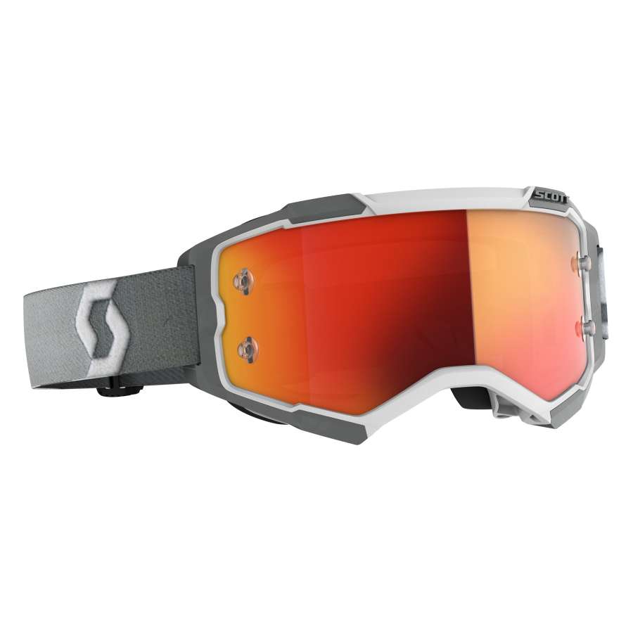 White/Grey - Orange Chrome Works Lens - Scott Goggle Fury