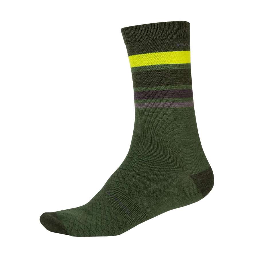 Forest Green - Endura BaaBaa Merino Stripe Sock