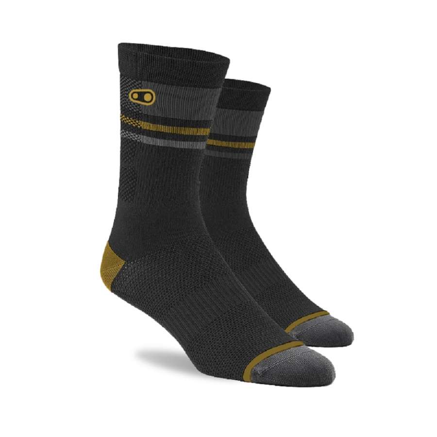 Black/Gold - Crankbrothers Icon MTB Socks