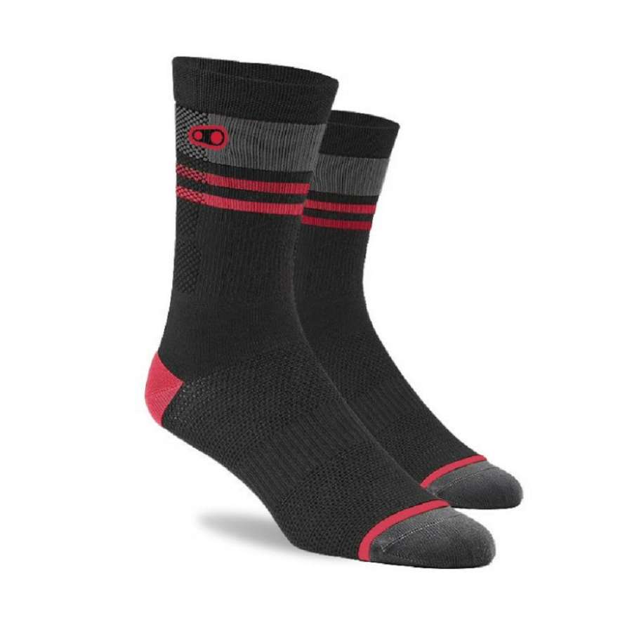 Black/Red/Grey - Crankbrothers Icon MTB Socks