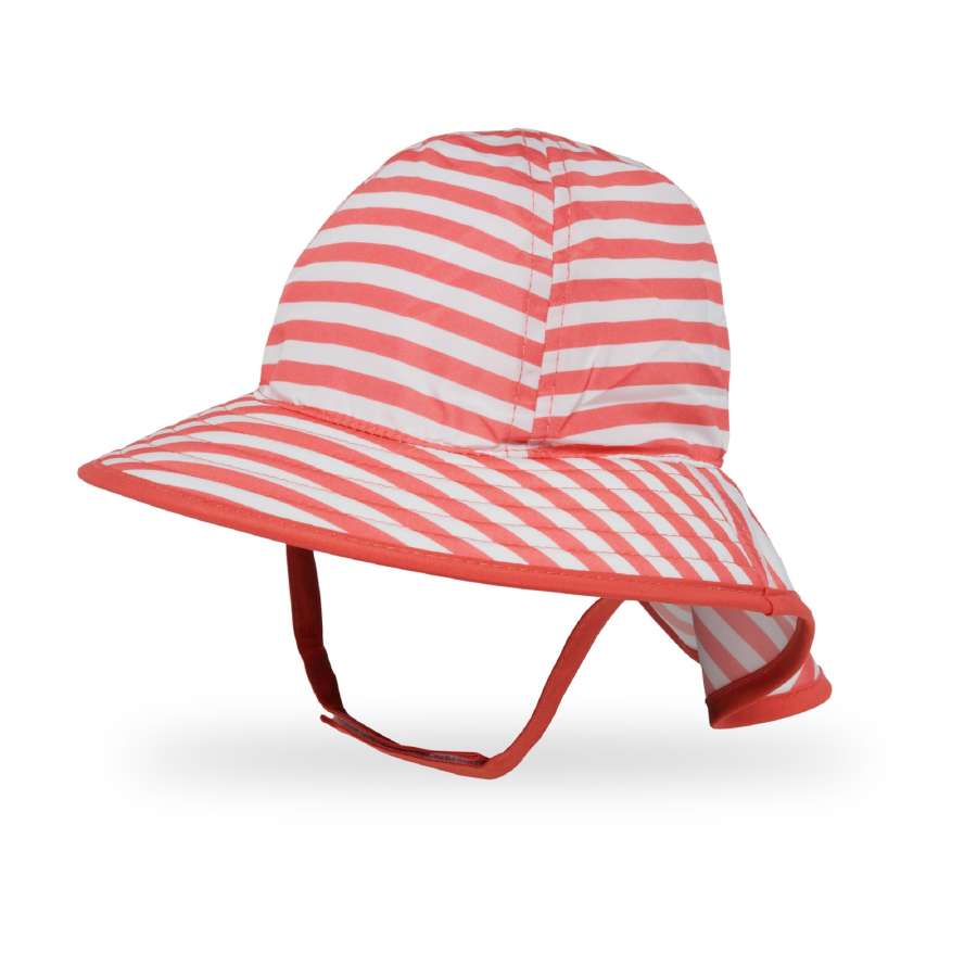 Coral/White Stripe - Sunday Afternoons Infant SunSprout Hat