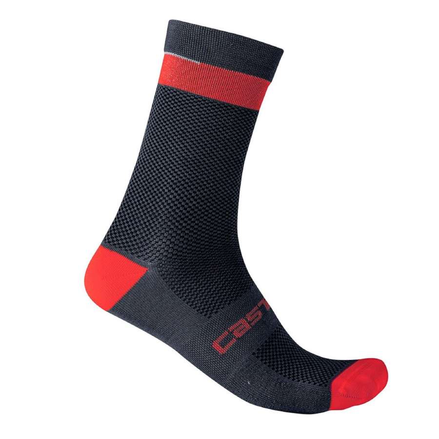 Savile Blue/Red - Castelli Alpha 18 Sock