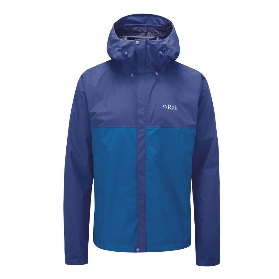 Nightfall Blue/Ascent Blue - Rab Downpour Eco Jacket - Chaqueta Impermeable Hombre