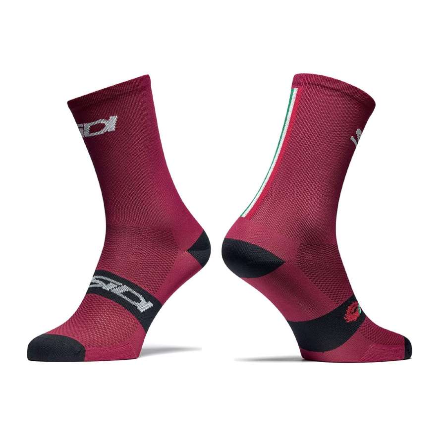 Burgundy Red Black - Sidi Trace Socks 15 cm