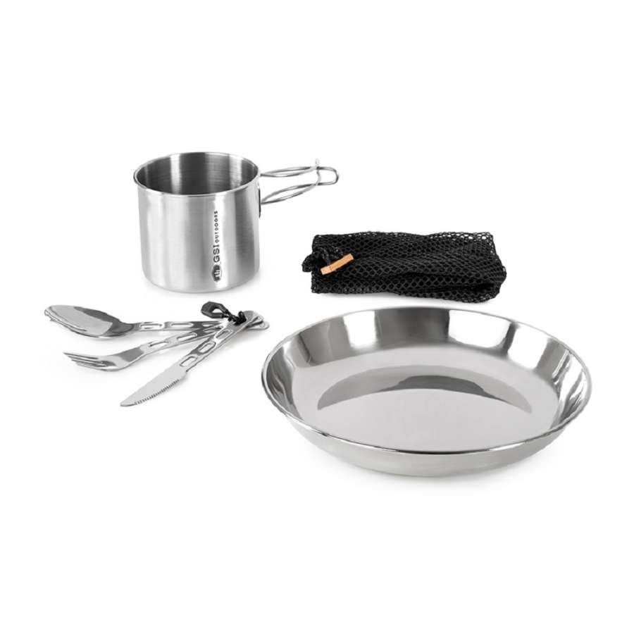 Silver - GSI Glacier Stainless 1 Person Table Set