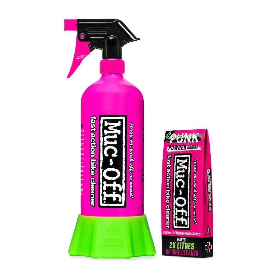 Pink - Muc-Off Bottle for Life Bundle (4 Powder Pack Punk Powder)