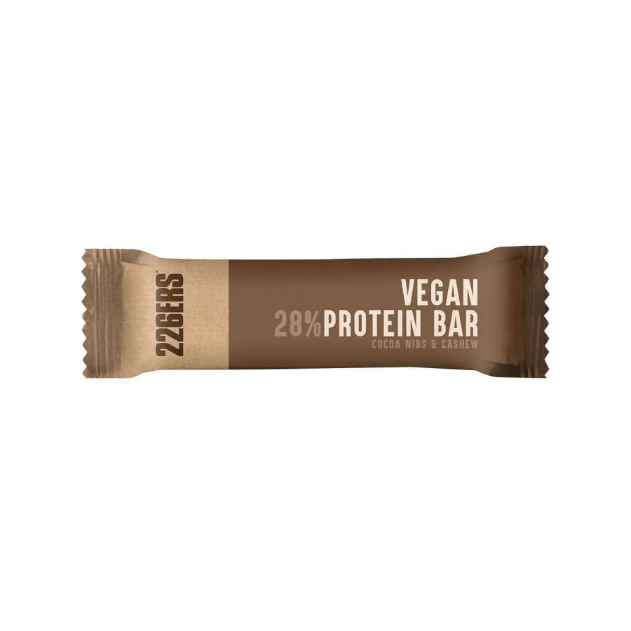 Cocoa nibs and Cashews - 226ers Vegan 28% Protein Bar