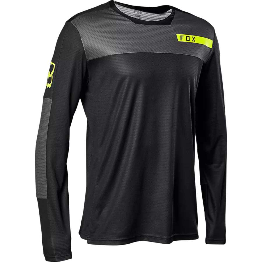 BLK/YLW - Fox Racing Defend Ls Jersey Cekt