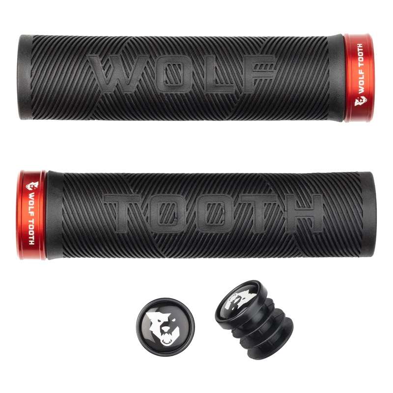 Black Grip with Red Collar - Wolf Tooth Lock-On Echo Grip
