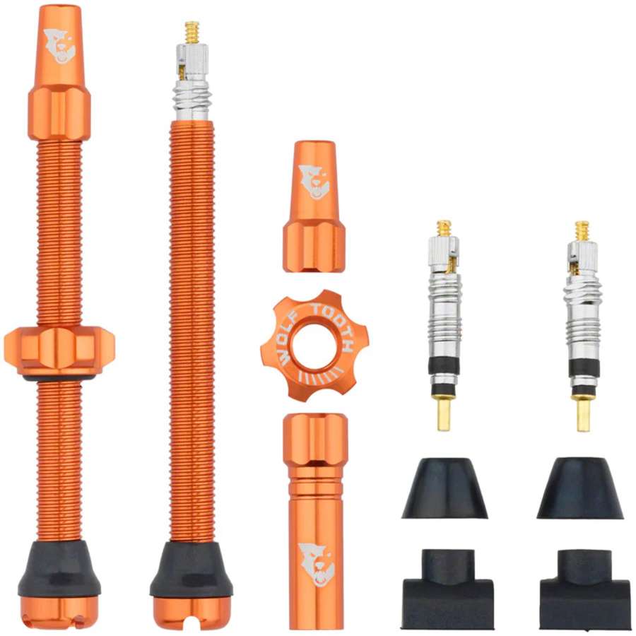 Orange - Wolf Tooth Tubeless Valve Stem Kit60mm