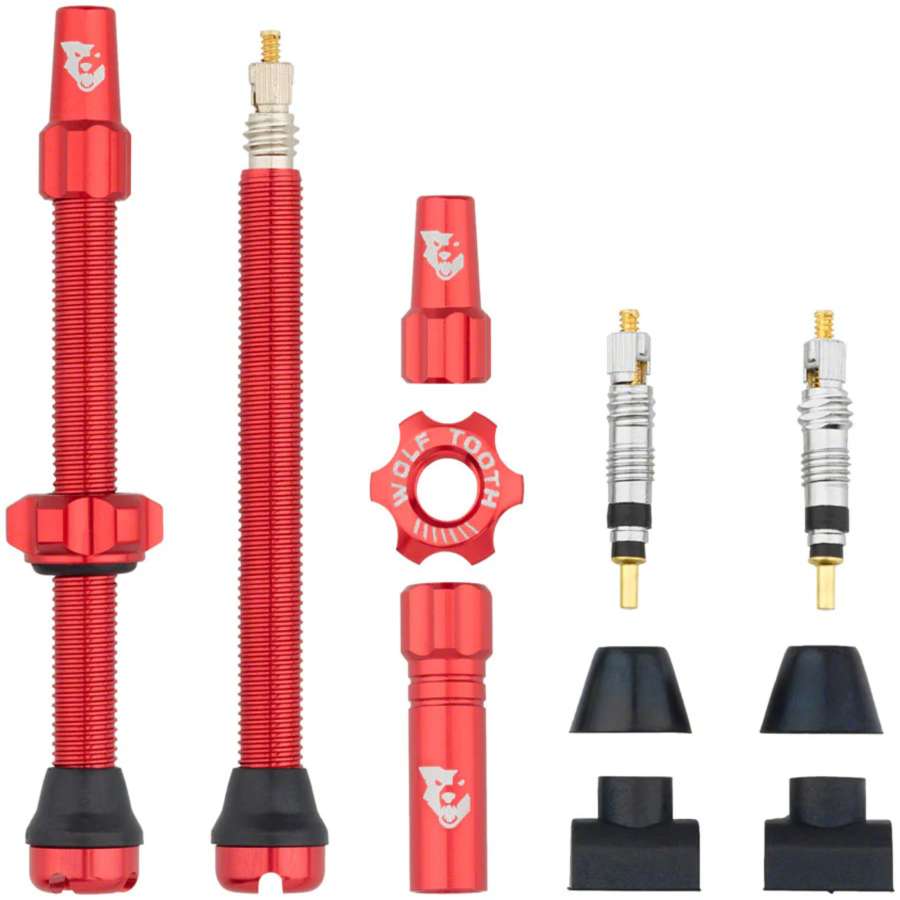 Red - Wolf Tooth Tubeless Valve Stem Kit60mm