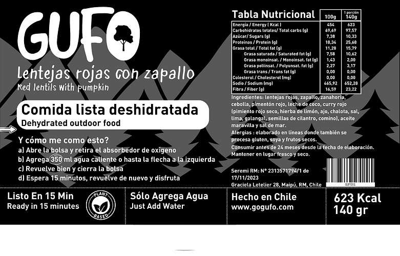  - Gufo Foods Lentajas Con Zapallo