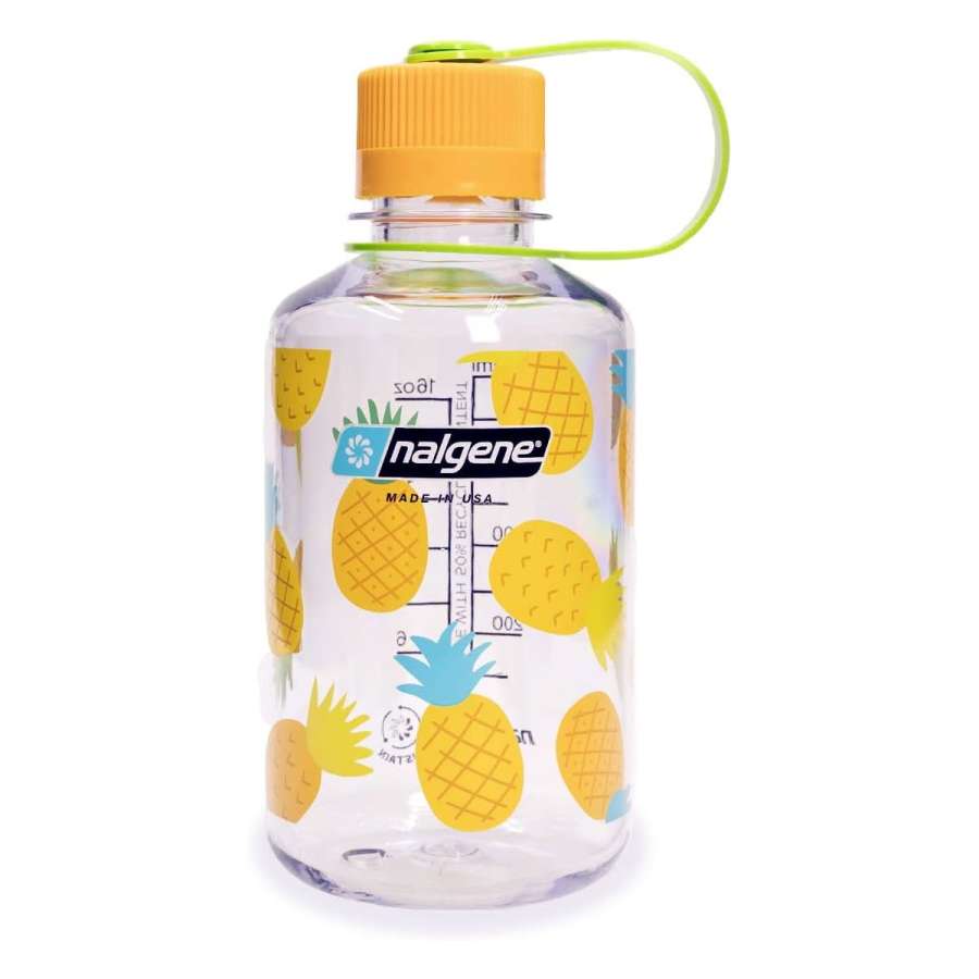 Clear w/Pineapple print - Nalgene 16oz Narrow Mouth Sustain