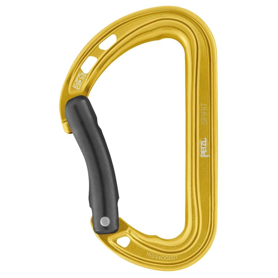 Yellow - Petzl Spirit Mosqueton Simple Gatillo Curvo