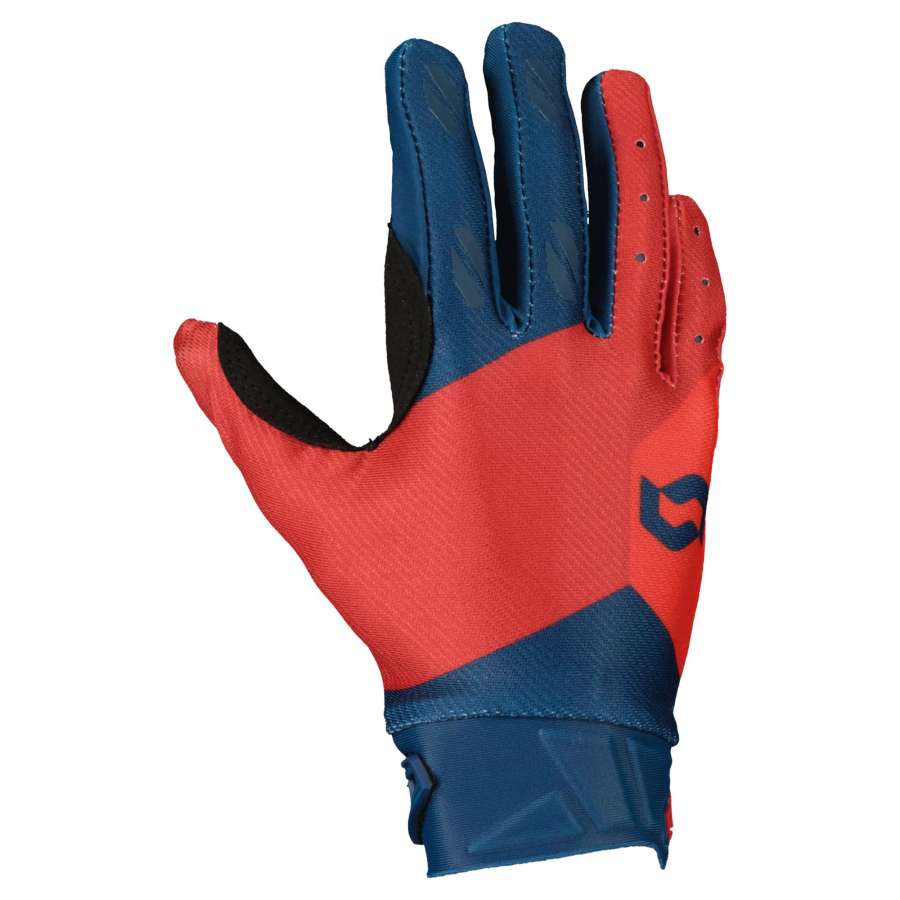 Dark Blue/Neon Red - Scott Glove Evo Track Junior