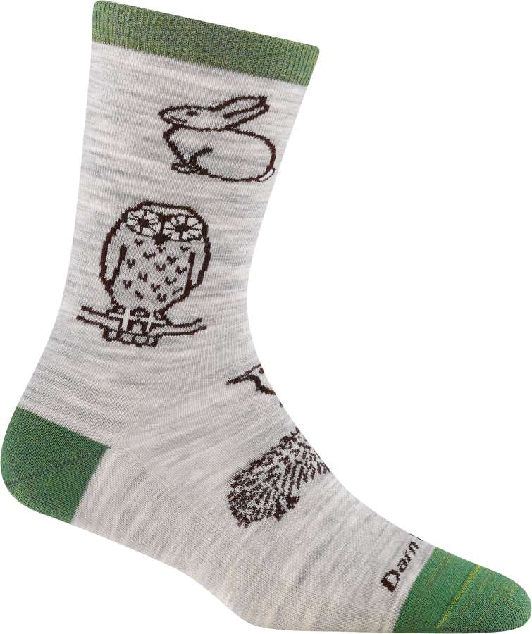 Ash - Darn Tough Women's Merino Wool Woodland Creatures Crew Height Light Socks