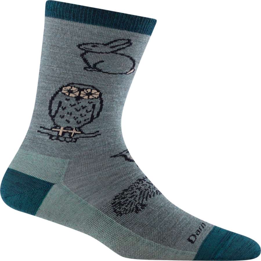 Seafoam - Darn Tough Women's Merino Wool Woodland Creatures Crew Height Light Socks