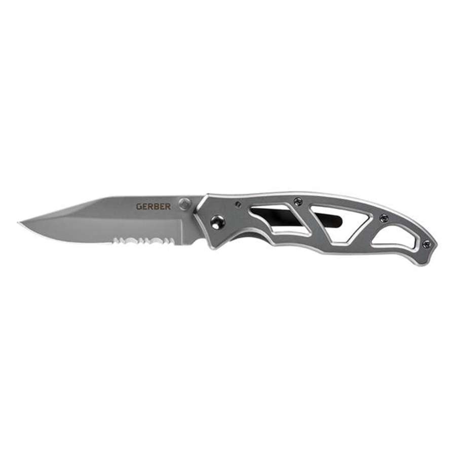 Grey - Gerber Paraframe I - Stainless, Serrated