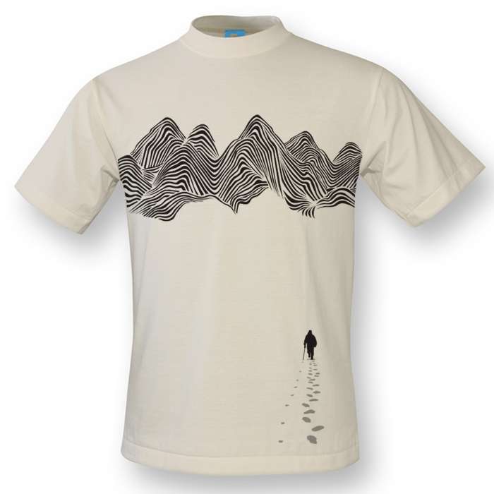 CRUDO - Tatoo Camiseta Montañas Caminante Hombre