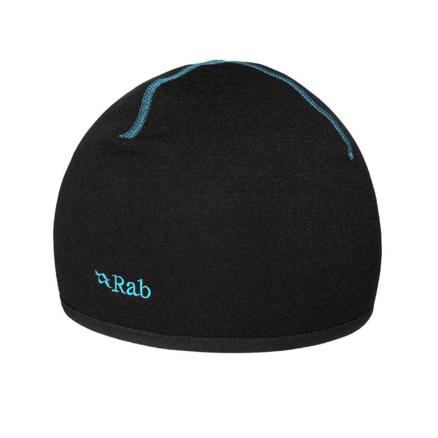 Black/Blue Logo - Rab Powerstretch Beanie
