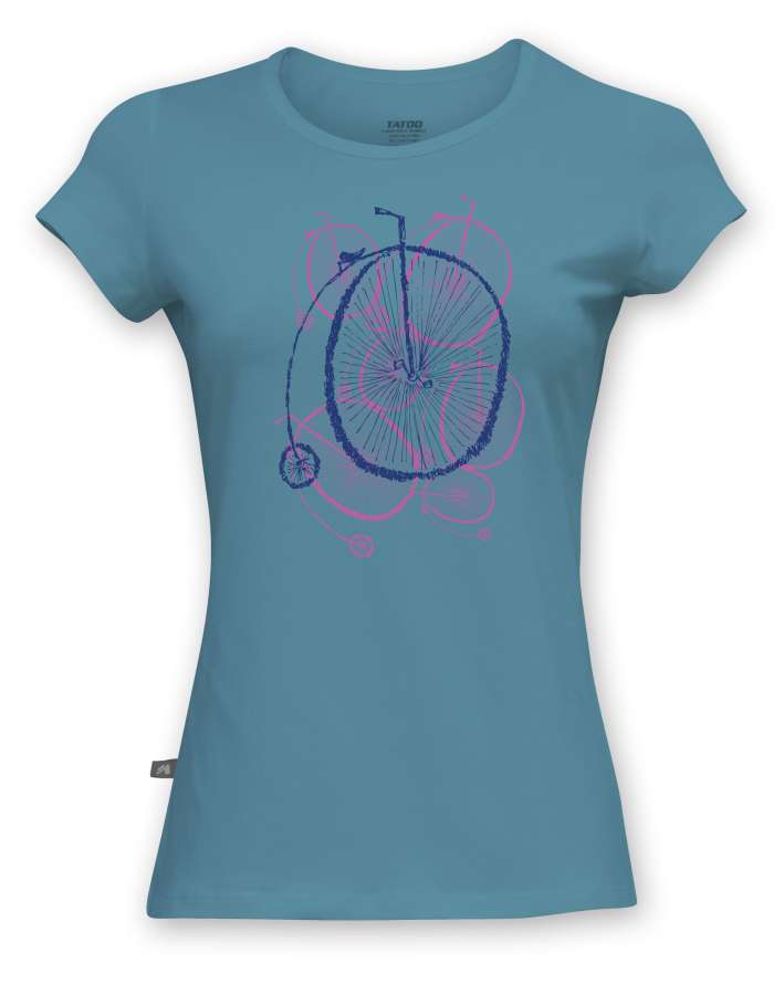 Azul Acero - Tatoo Camiseta Bici Mujer Bici Vintage