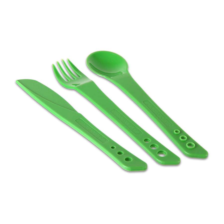 GREEN - Lifeventure Ellipse Knife, Fork & Spoon
